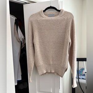 Modern Citizen Taupe Ribbed Crew Neck Sweater